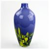 Image 1 : BLUE & GREEN ART GLASS PEACOCK VASE - POLAND