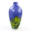 Image 4 : BLUE & GREEN ART GLASS PEACOCK VASE - POLAND
