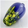 Image 7 : BLUE & GREEN ART GLASS PEACOCK VASE - POLAND
