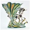 Image 2 : LARGE HORSE & FLORAL LUSTRE WARE VASE SCULPTURE