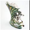Image 5 : LARGE HORSE & FLORAL LUSTRE WARE VASE SCULPTURE