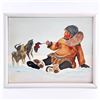 Image 6 : 3 ORIGINAL INUIT ART OIL PAINTINGS - G. SIMANTS ‘93