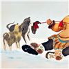 Image 7 : 3 ORIGINAL INUIT ART OIL PAINTINGS - G. SIMANTS ‘93