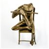 Image 2 : GOLD TONE METAL FROG PLAYING FLUTE SCULPTURE