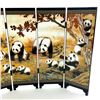 Image 8 : GIANT PANDA 6 PANEL FOLDING LAQUER SCREEN