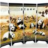 Image 9 : GIANT PANDA 6 PANEL FOLDING LAQUER SCREEN