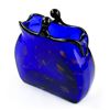 Image 1 : COBALT BLUE HAND BLOWN ART GLASS PURSE VASE