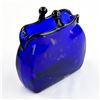 Image 2 : COBALT BLUE HAND BLOWN ART GLASS PURSE VASE