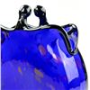 Image 8 : COBALT BLUE HAND BLOWN ART GLASS PURSE VASE