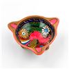 Image 1 : TONALA FOLK ART FLORAL BIRD TRINKET DISH ASHTRAY