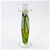 Image 3 : TALL HAND BLOWN ART GLASS CANDLESTICK SCULPTURE