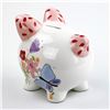 Image 4 : HAND PAINTED PIG COIN PIGGY BANK - FLORAL DESIGN