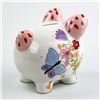 Image 5 : HAND PAINTED PIG COIN PIGGY BANK - FLORAL DESIGN