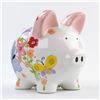 Image 7 : HAND PAINTED PIG COIN PIGGY BANK - FLORAL DESIGN
