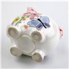 Image 9 : HAND PAINTED PIG COIN PIGGY BANK - FLORAL DESIGN