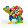 Image 2 : WOODEN FOLK ART FROG SCULPTURE - COIN BANK