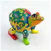 Image 3 : WOODEN FOLK ART FROG SCULPTURE - COIN BANK