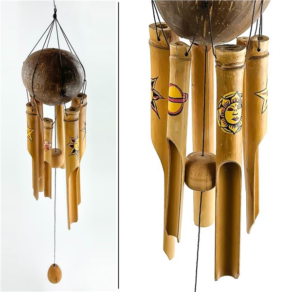 SUN MOON STARS COCONUT & BAMBOO WIND CHIMES