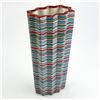 Image 2 : VINTAGE CERAMIC VASE - COLORFUL ZIG-ZAG THEME