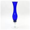 Image 1 : VINTAGE COBALT BLUE GLASS SPIRAL STEM BUD VASE