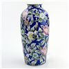 Image 3 : COBALT BLUE & FLORAL THEMED CHINESE FLOWER VASE