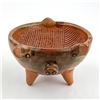 Image 2 : HAND CRAFTED 3-LEGGED RED CLAY POTTERY PIG BOWL