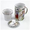 Image 2 : PORCELAIN ASIAN TEA CUP MUG WITH LID & INFUSER