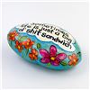 Image 2 : HAND PAINTED ROCK STONE ENAMEL FLOWERS / SAYING