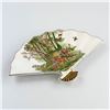 Image 2 : VTG FAN SHAPED OMC JAPANESE DISH - PEACOCK BIRDS