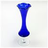 Image 2 : VINTAGE COBALT BLUE GLASS SPIRAL STEM BUD VASE