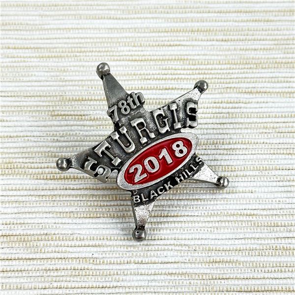 STURGIS 78TH BIKER JACKET SHERIFF BADGE PIN - NEW