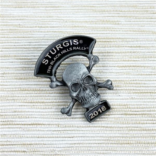 STURGIS 78TH BIKER SKULL & CROSSBONES PIN - NEW