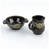 Image 1 : MEXICAN GLAZED TERRA COTTA CREAM & SUGAR SET