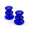 Image 2 : VINTAGE PAIR OF COBALT BLUE CANDLESTICK HOLDERS