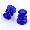 Image 3 : VINTAGE PAIR OF COBALT BLUE CANDLESTICK HOLDERS