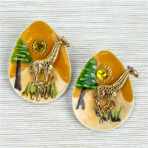 GIRAFFE SUN TREES COSTUME JEWELRY EARRINGS