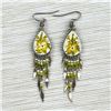 Image 1 : COSTUME JEWELRY DANGLE EARRINGS - METAL FLORAL