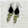 Image 2 : COSTUME JEWELRY DANGLE EARRINGS - METAL FLORAL