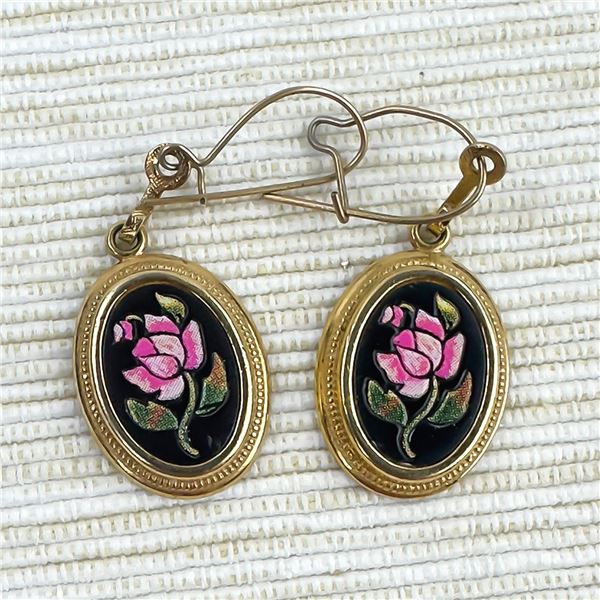 COSTUME JEWELRY DANGLE EARRINGS - AVON ROSE