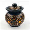 Image 2 : ROUND HAND CRAFTED WOODEN LIDDED STORAGE JAR