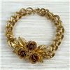 Image 1 : GOLD-TONE ROSE LEAF COSTUME JEWELRY BRACELET