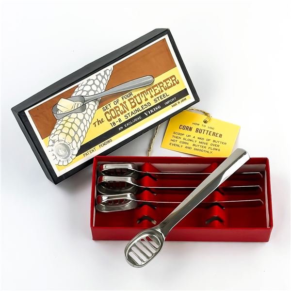 VTG CORN BUTTERER - 18-8 STAINLESS STEEL - SET OF 4