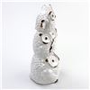 Image 4 : 3 STACKED OWLS  - CERAMIC OR PORCELAIN SCULPTURE