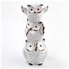 Image 6 : 3 STACKED OWLS  - CERAMIC OR PORCELAIN SCULPTURE