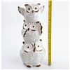 Image 8 : 3 STACKED OWLS  - CERAMIC OR PORCELAIN SCULPTURE