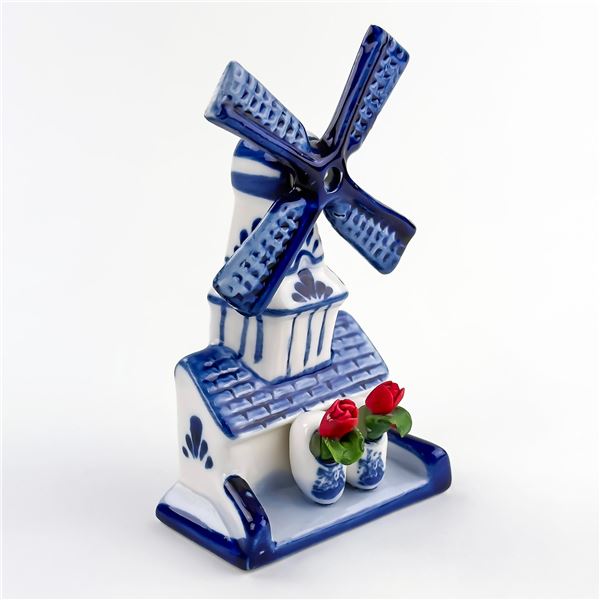 PORCELAIN DELFT BLUE DECO DUTCH WINDMILL SHOES