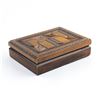 Image 4 : VINTAGE PLAYING CARD BOX FOLK ART WOOD CARVING