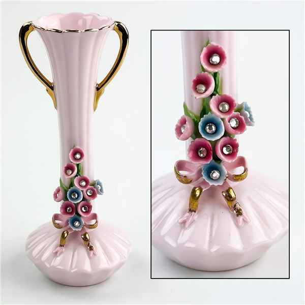 VTG PINK LEFTON FORGET ME NOT BUD VASE - 70541