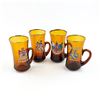 Image 1 : 4 VINTAGE AMBER GERMAN ADVERTISING BEER GLASSES
