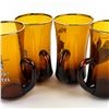 Image 8 : 4 VINTAGE AMBER GERMAN ADVERTISING BEER GLASSES